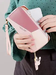 VALERIE Women Colourblocked Zip Around Wallet