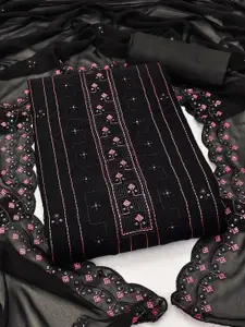 Peachmode Floral Embroidered Sequinned Georgette Unstitched Dress Material