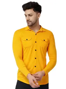 BEYOU FASHION Men Solid Spread Collar Cotton Casual Shirt