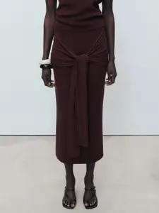 MANGO Knotted Waist Detail Skirt