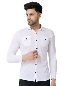 BEYOU FASHION Men Solid Spread Collar Cotton Casual Shirt
