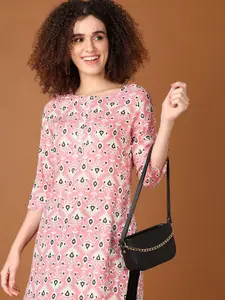 V-Mart Ethnic Motifs Printed Round Neck Straight Kurta
