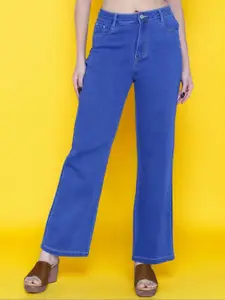 DressBerry Women Rodeo Wide Leg High-Rise Stretchable Jeans