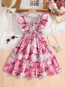 INCLUD Girls Floral Print Fit & Flare Dress