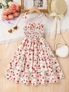 INCLUD Girls Geometric Print Fit & Flare Dress