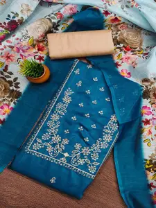 Peachmode Floral Embroidered Sequinned Unstitched Dress Material