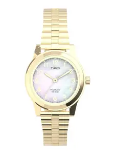 Timex Women Brass Dial & Stainless Steel Straps Analogue Watch