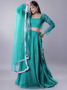 Utsav Fashion Geometric Embroidered Ready to Wear Lehenga & Blouse With Dupatta