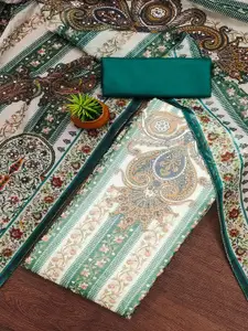 Peachmode Floral Printed Beads And Stones Organza Unstitched Dress Material