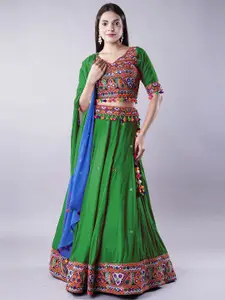 Utsav Fashion Embroidered Thread Work Ready to Wear Lehenga & Blouse With Dupatta
