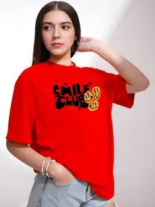 TQH Women Typography Printed Applique T-shirt