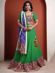Utsav Fashion Embroidered Mirror Work Ready to Wear Lehenga & Blouse With Dupatta