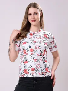 TQH Women Floral Printed Extended Sleeves T-shirt