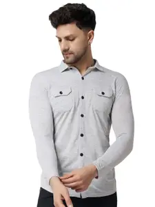 BEYOU FASHION Men Solid Spread Collar Cotton Casual Shirt