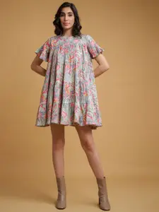 The Roadster Lifestyle Women 1 Printed Above Knee Length Dress