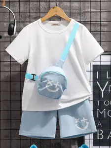 INCLUD Boys Round Neck T-shirt With Shorts & Bag