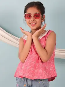 Sangria Girls Self Design Regular Top