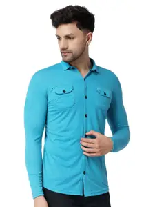 BEYOU FASHION Men Solid Spread Collar Cotton Casual Shirt