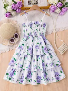 INCLUD Kids-Girls Floral Print Fit & Flare Dress