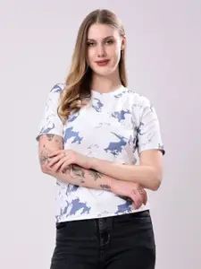 TQH Women Abstract Print Short Sleeve T-shirt