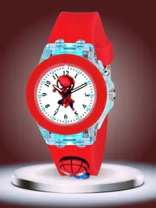 ON TIME OCTUS Boys Spider Man Printed Dial & 3D Straps Analogue Watch KD-037 RED SPIDERMAN
