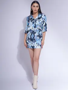 Moda Rapido Printed Shirt With Skirt Co-Ords