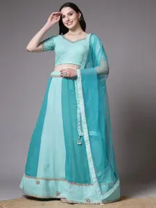 Utsav Fashion Embroidered Beads and Stones Ready to Wear Lehenga & Blouse With Dupatta