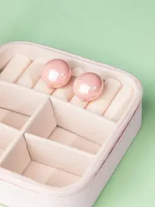 Niscka Gold-Plated Pearls Beaded Circular Shaped Studs