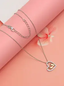 LeCalla 925 Sterling Silver Silver-Plated Mother Birthday Baby Feet Heart Pendant Necklace
