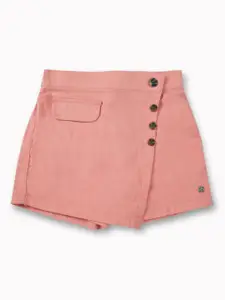 Gini and Jony Girls Pure Cotton Above-Knee Elasticated Skorts