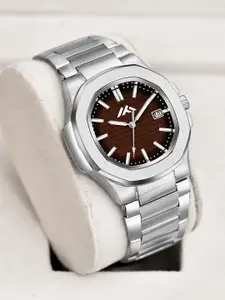 ON TIME OCTUS Men Brass Dial & Stainless Steel Bracelet Style Straps Analogue Watch MT-807