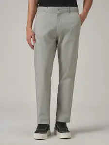 Banana Club Men Light Grey Cotton Trouser
