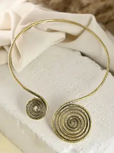 Silvermerc Designs Gold-Plated Spiral Choker Necklace