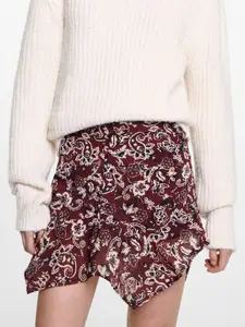 MANGO Printed Asymmetric Mini Skirt