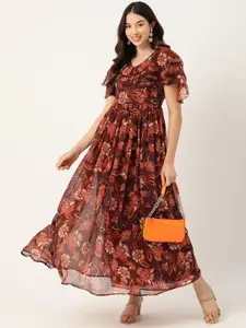 Deewa Women Floral Printed A-Line Maxi Dress