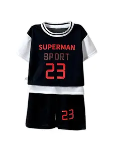 StyleCast x Revolte Boys Printed Round Neck T-Shirt With Shorts