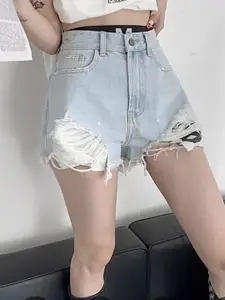 KPOP Women Regular Fit Above Knee Cotton Shorts