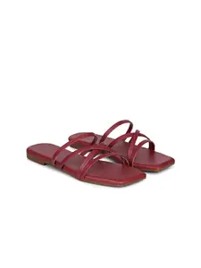 dbcooper Women Open Toe Slip-On Flats