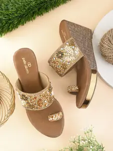 pelle albero Women Embellished Wedge Heel Sandals