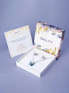 SALTY Anti - Tarnish  Butterfly Box, Necklace & Earrings