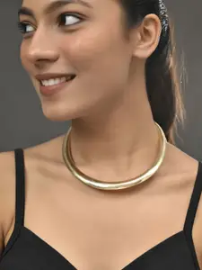 Silvermerc Designs Brass Gold-Plated Open Cuff Necklace