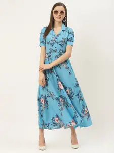 DressBerry Women Floral Print Crepe A-Line Maxi Dress