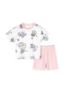 StyleCast x Revolte Girls Printed Round Neck T-Shirt With Shorts