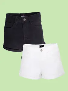 KiddoPanti Girls Pack of 2  Denim Shorts