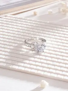 Saraf RS Jewellery Cubic Zircon Studded Adjustable Finger Ring