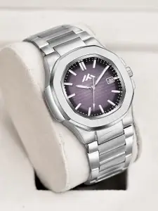 ON TIME OCTUS Men Brass Dial & Stainless Steel Bracelet Style Straps Analogue Watch MT-806