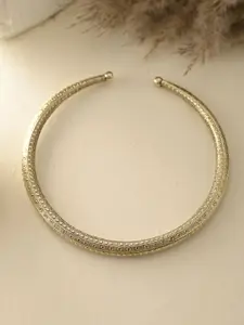 Silvermerc Designs Gold-Plated Textured Choker Necklace