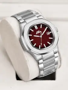 ON TIME OCTUS Men Brass Dial & Stainless Steel Bracelet Style Straps Analogue Watch MT-804