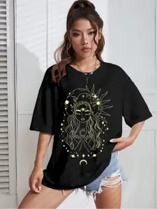 AAHWAN Women Printed T-shirt