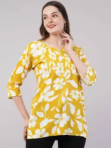 JIDI FASHION Printed Pure Cotton Straight Kurti